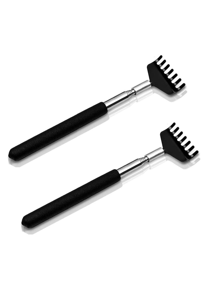 2 PCS Telescopic Back Scratcher Portable Scratcher with Handles, Black - Image 3